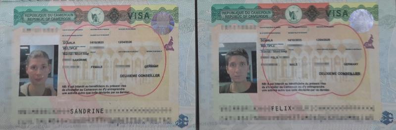 Unsere kamerunischen Visa… verpixelt 😜