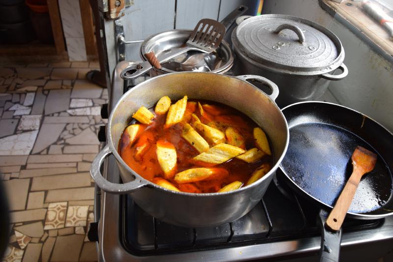 Zubereitung von Banane Malaxé